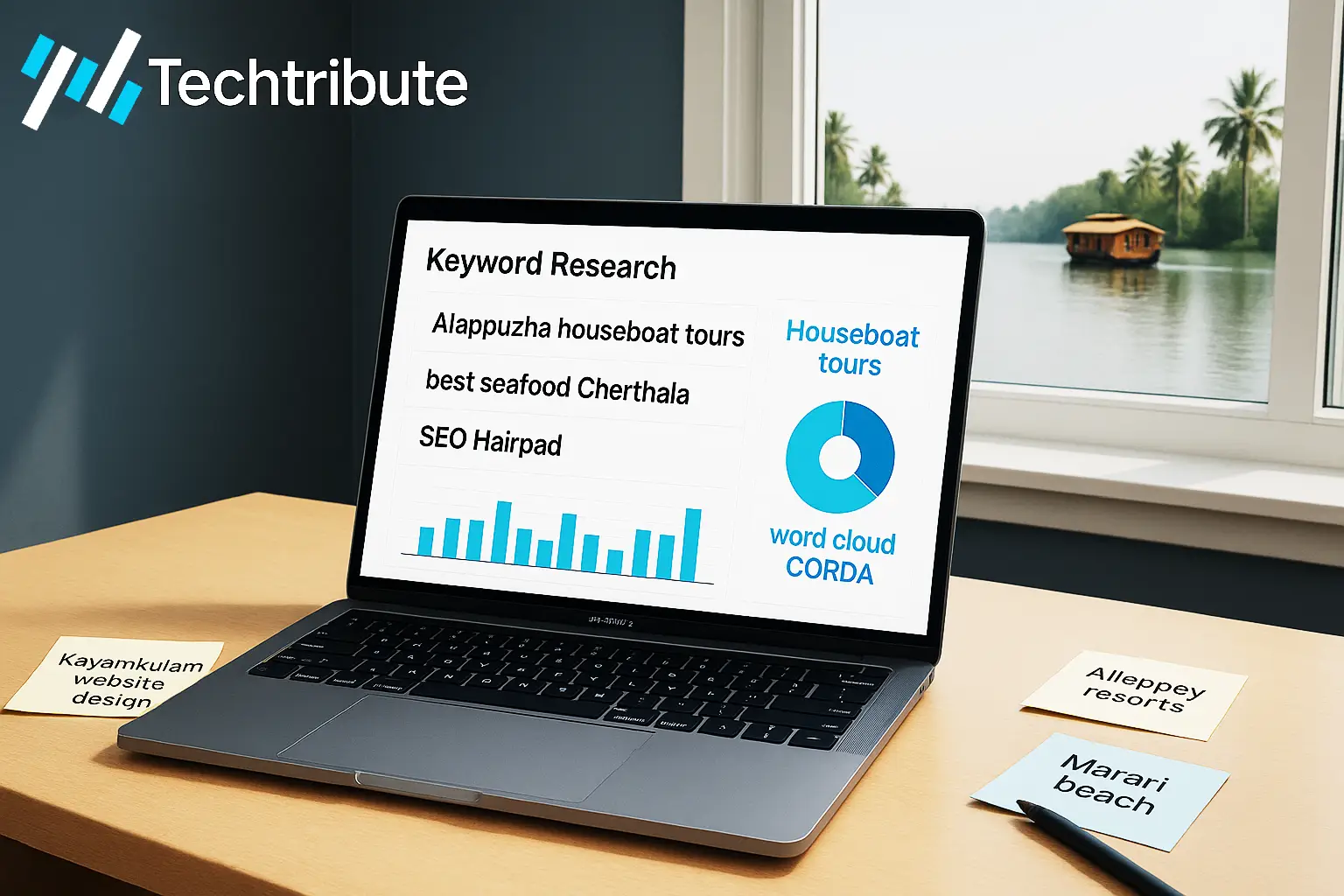 Improving SEO with google analytics tools, Alappuzha houseboat  tours keyword planning 